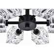 Living District Lyra 6-Light Metal & Glass Flush Mount in Black/Clear