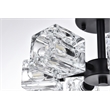 Living District Lyra 6-Light Metal & Glass Flush Mount in Black/Clear