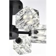 Living District Lyra 6-Light Metal & Glass Flush Mount in Black/Clear