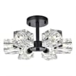 Living District Lyra 6-Light Metal & Glass Flush Mount in Black/Clear