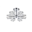 Living District Lyra 6-Light Metal & Glass Flush Mount in Chrome/Clear