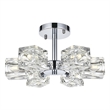 Living District Lyra 6-Light Metal & Glass Flush Mount in Chrome/Clear