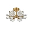 Living District Lyra 6-Light Metal & Glass Flush Mount in Satin Gold/Clear