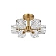 Living District Lyra 6-Light Metal & Glass Flush Mount in Satin Gold/Clear