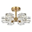 Living District Lyra 6-Light Metal & Glass Flush Mount in Satin Gold/Clear