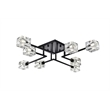 Living District Lyra 8-Light Metal & Glass Flush Mount in Black/Clear