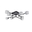 Living District Lyra 8-Light Metal & Glass Flush Mount in Black/Clear
