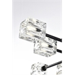 Living District Lyra 8-Light Metal & Glass Flush Mount in Black/Clear