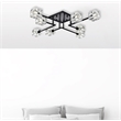 Living District Lyra 8-Light Metal & Glass Flush Mount in Black/Clear