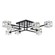 Living District Lyra 8-Light Metal & Glass Flush Mount in Black/Clear