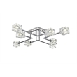 Living District Lyra 8-Light Metal & Glass Flush Mount in Chrome/Clear