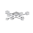 Living District Lyra 8-Light Metal & Glass Flush Mount in Chrome/Clear