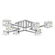 Living District Lyra 8-Light Metal & Glass Flush Mount in Chrome/Clear