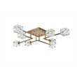 Living District Lyra 8-Light Metal & Glass Flush Mount in Satin Gold/Clear