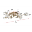 Living District Lyra 8-Light Metal & Glass Flush Mount in Satin Gold/Clear