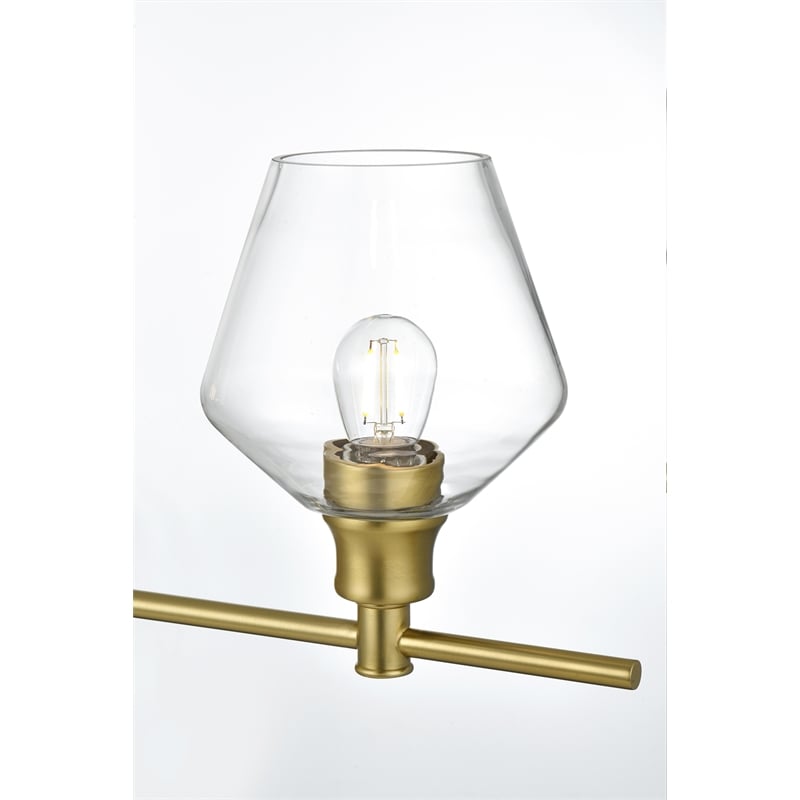 Living District Gene 4 Light Satin Gold And Clear Glass Wall Sconce