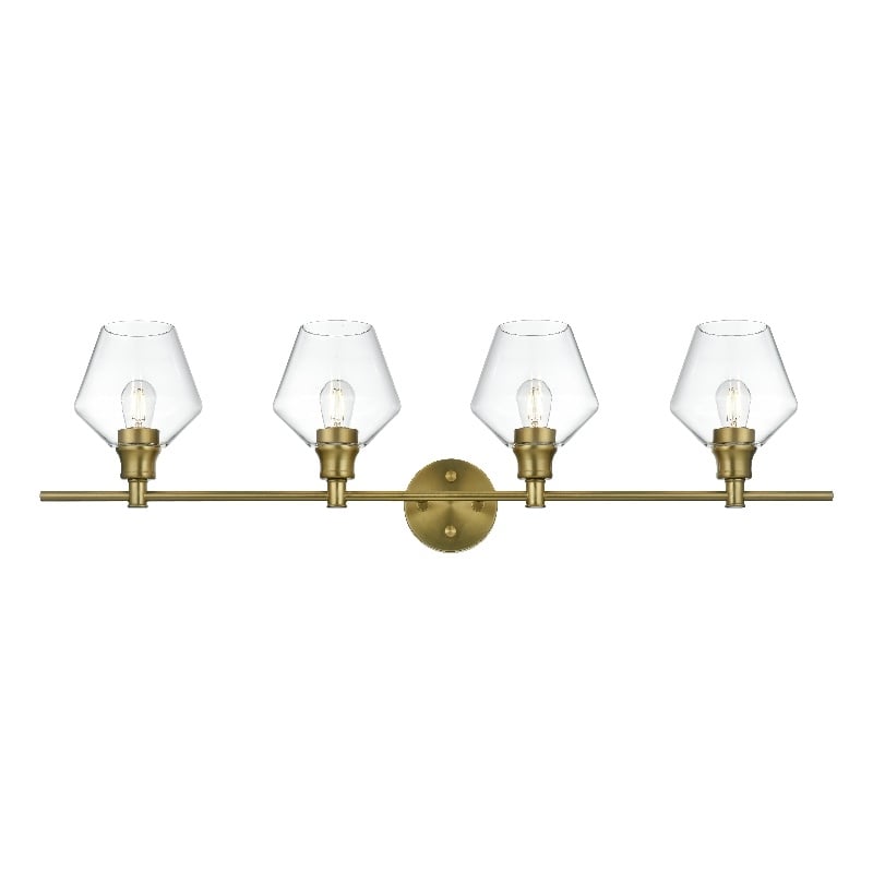 Living District Gene 4 Light Satin Gold And Clear Glass Wall Sconce