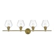 Living District Gene 4 Light Satin Gold And Clear Glass Wall Sconce