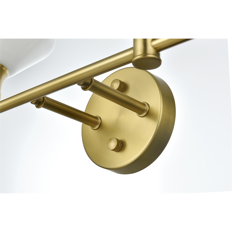Living District Gene 4 Light Satin Gold And Frosted White Glass Wall Sconce