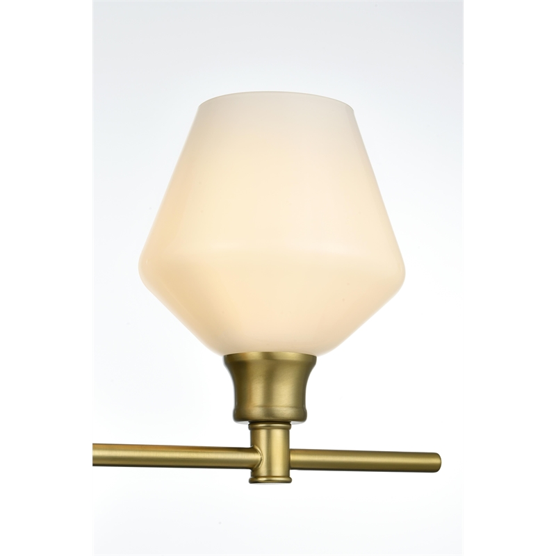 Living District Gene 4 Light Satin Gold And Frosted White Glass Wall Sconce