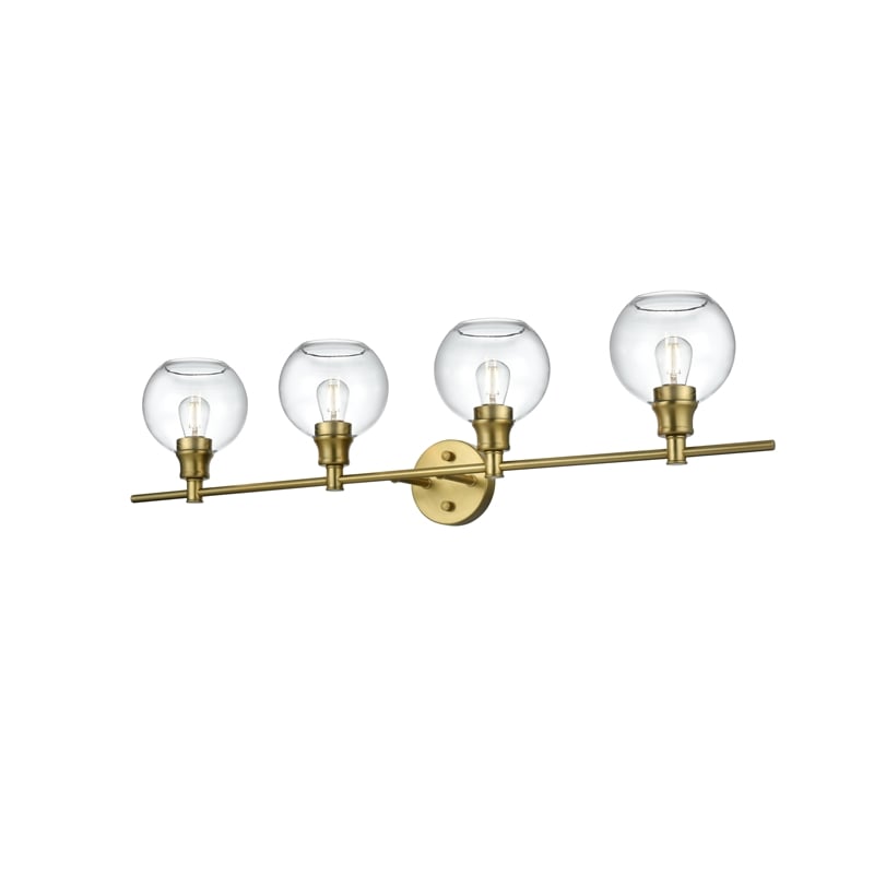 Living District Collier 4 Light Satin Gold And Clear Glass Wall Sconce