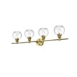 Living District Collier 4 Light Satin Gold And Clear Glass Wall Sconce
