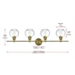 Living District Collier 4 Light Satin Gold And Clear Glass Wall Sconce