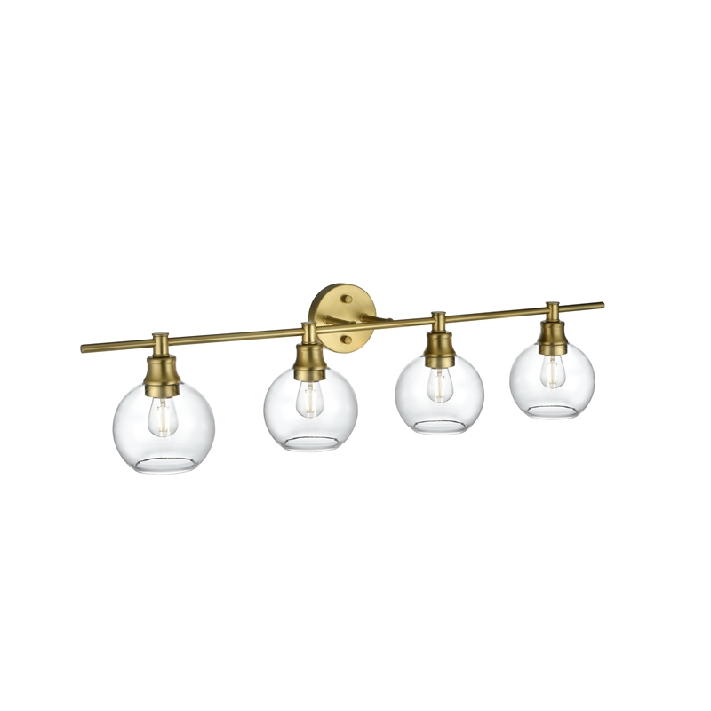 Living District Collier 4 Light Satin Gold And Clear Glass Wall Sconce