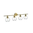 Living District Collier 4 Light Satin Gold And Clear Glass Wall Sconce