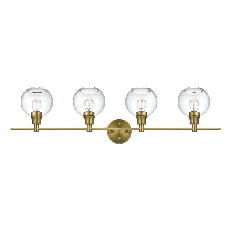 Living District Collier 4 Light Satin Gold And Clear Glass Wall Sconce
