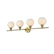 Living District Collier 4 Light Satin Gold And Frosted White Glass Wall Sconce