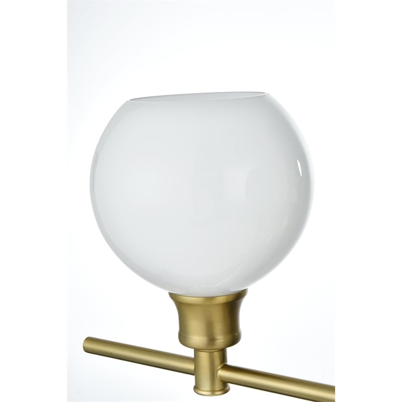 Living District Collier 4 Light Satin Gold And Frosted White Glass Wall Sconce