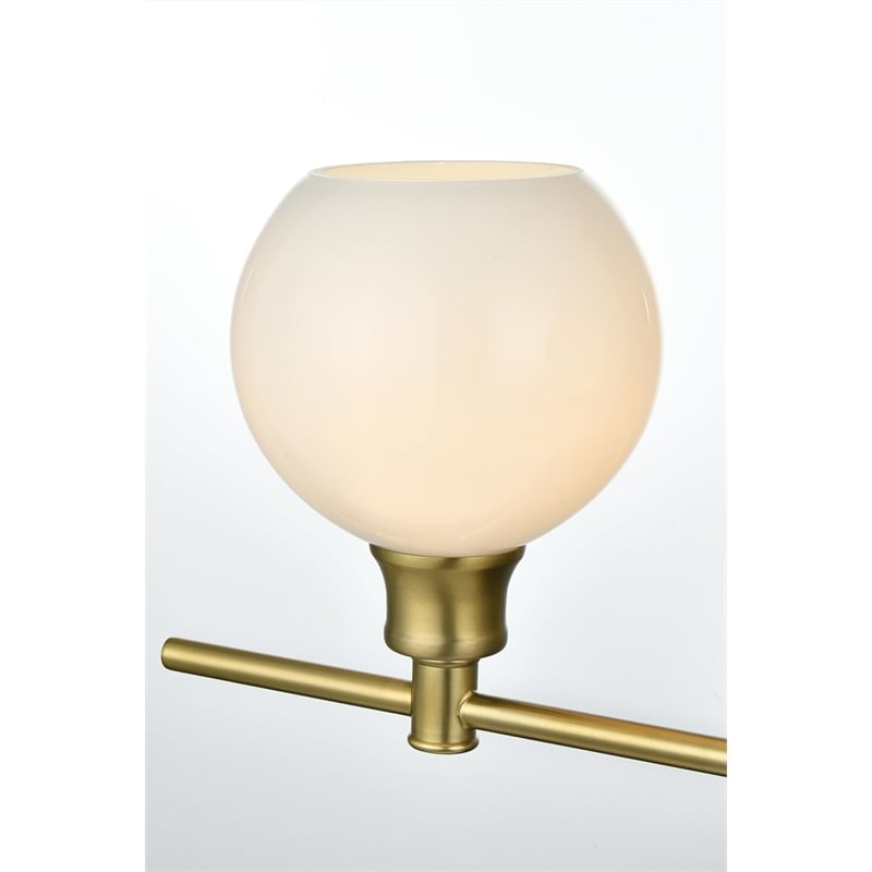 Living District Collier 4 Light Satin Gold And Frosted White Glass Wall Sconce