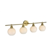 Living District Collier 4 Light Satin Gold And Frosted White Glass Wall Sconce