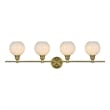 Living District Collier 4 Light Satin Gold And Frosted White Glass Wall Sconce