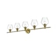 Living District Gene 5 Light Satin Gold And Clear Glass Wall Sconce