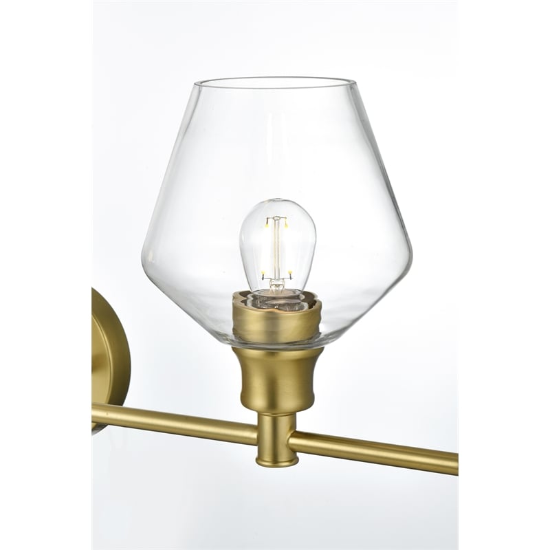 Living District Gene 5 Light Satin Gold And Clear Glass Wall Sconce