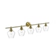 Living District Gene 5 Light Satin Gold And Clear Glass Wall Sconce
