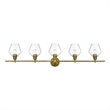 Living District Gene 5 Light Satin Gold And Clear Glass Wall Sconce