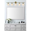 Living District Gene 5 Light Satin Gold And Frosted White Glass Wall Sconce