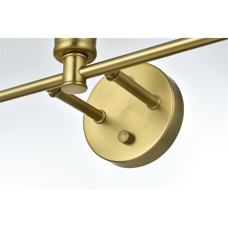 Living District Gene 5 Light Satin Gold And Frosted White Glass Wall Sconce