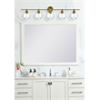 Living District Collier 5 Light Satin Gold And Clear Glass Wall Sconce