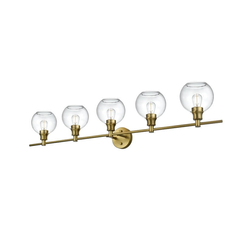 Living District Collier 5 Light Satin Gold And Clear Glass Wall Sconce