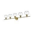Living District Collier 5 Light Satin Gold And Clear Glass Wall Sconce