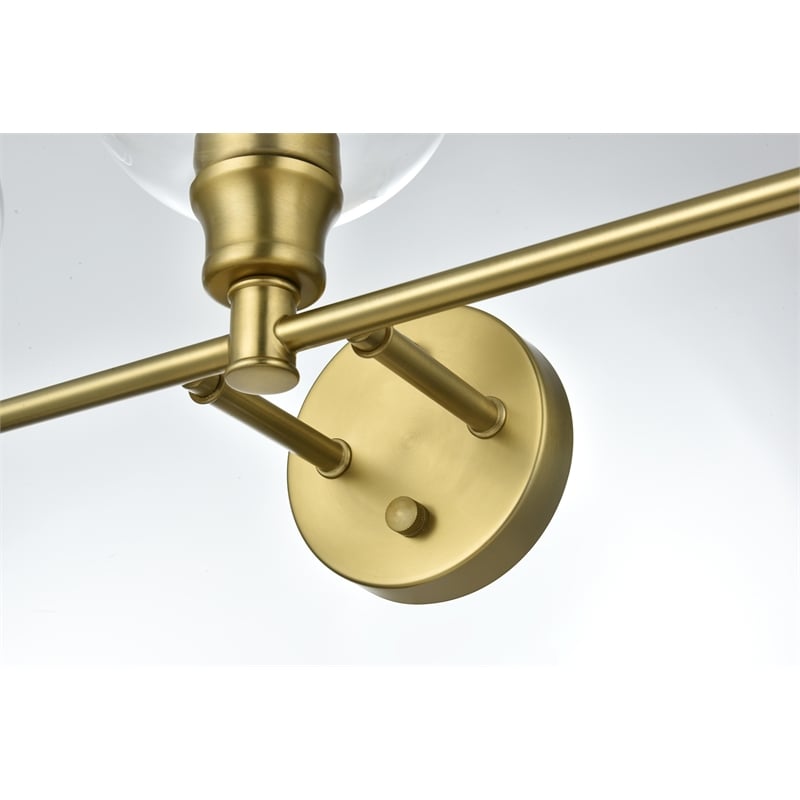 Living District Collier 5 Light Satin Gold And Clear Glass Wall Sconce