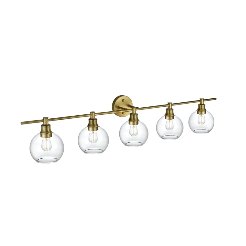 Living District Collier 5 Light Satin Gold And Clear Glass Wall Sconce