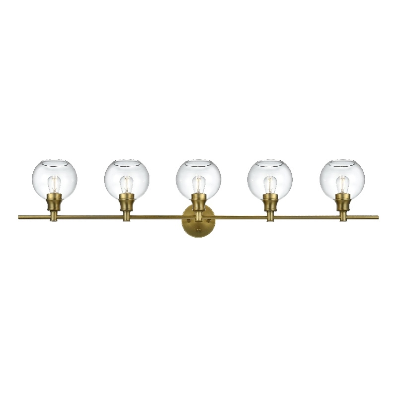 Living District Collier 5 Light Satin Gold And Clear Glass Wall Sconce