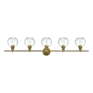 Living District Collier 5 Light Satin Gold And Clear Glass Wall Sconce