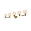 Living District Collier 5 Light Satin Gold And Frosted White Glass Wall Sconce