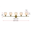 Living District Collier 5 Light Satin Gold And Frosted White Glass Wall Sconce